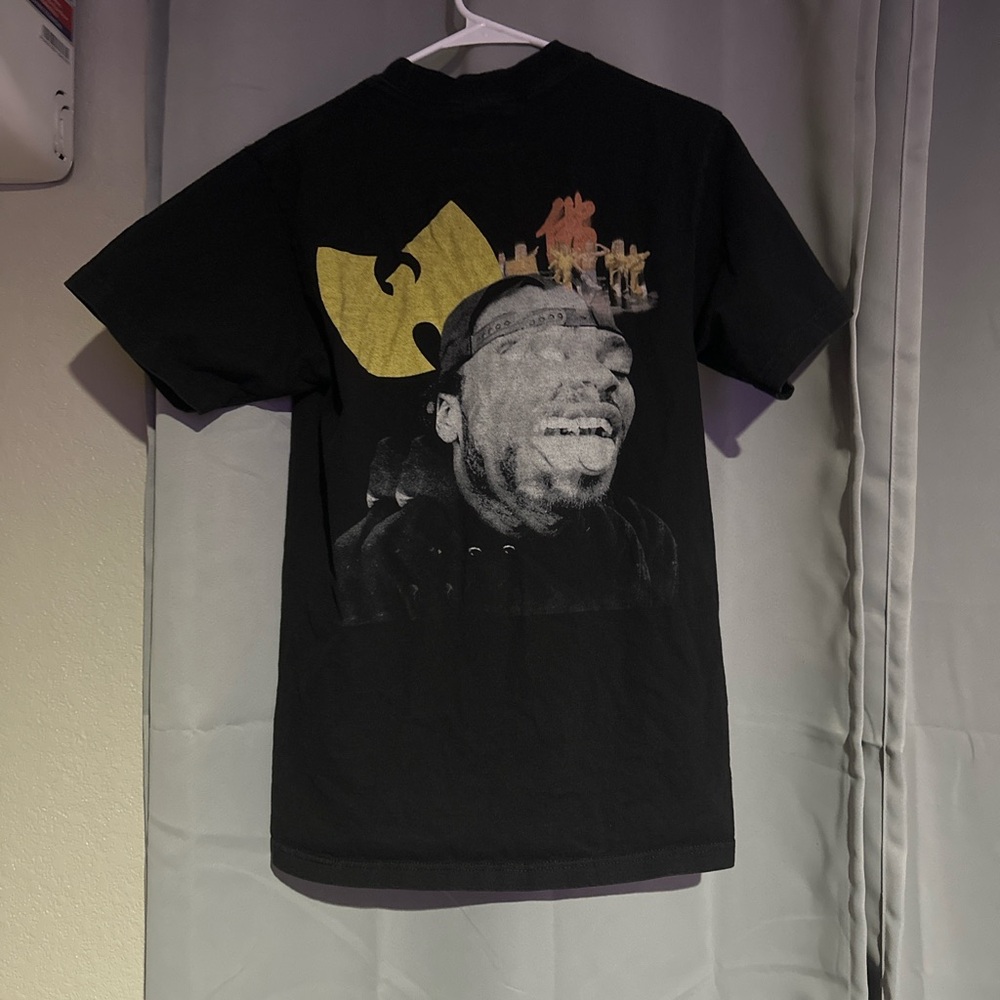 Black Graphic T-Shirt with Yellow Logo